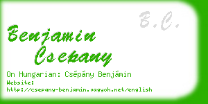 benjamin csepany business card