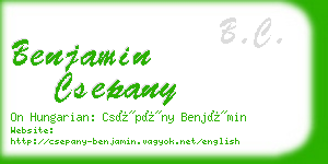 benjamin csepany business card